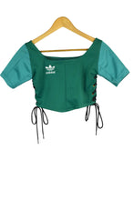 Load image into Gallery viewer, Reworked Adidas Brand Crop Top
