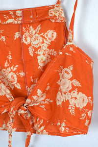 Reworked Orange Tie-Up Top