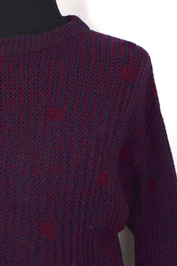Red and Blue Knitted Jumper