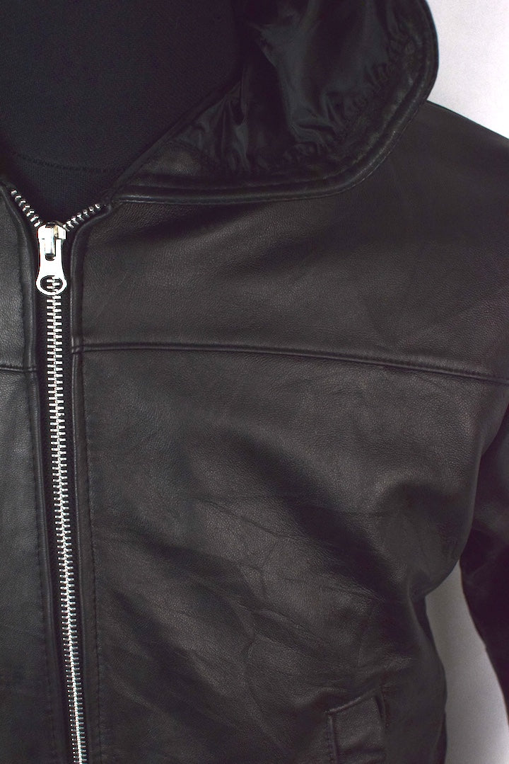 Reworked Black Leather Jacket