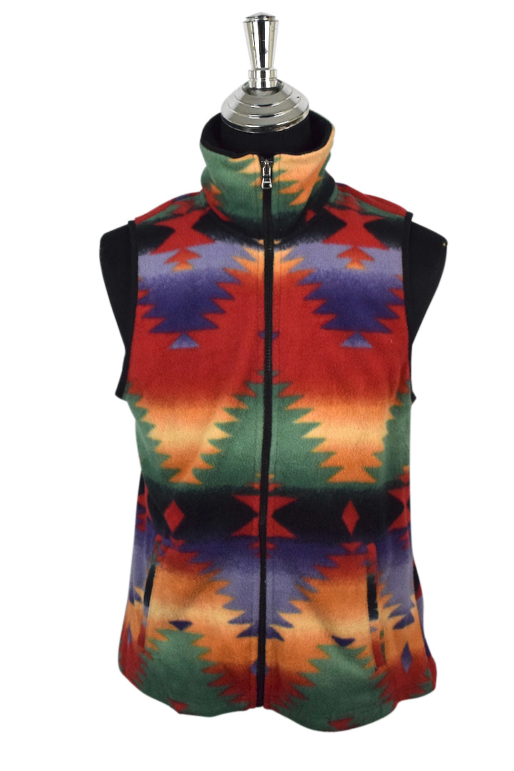 Aztec Print Fleece Vest