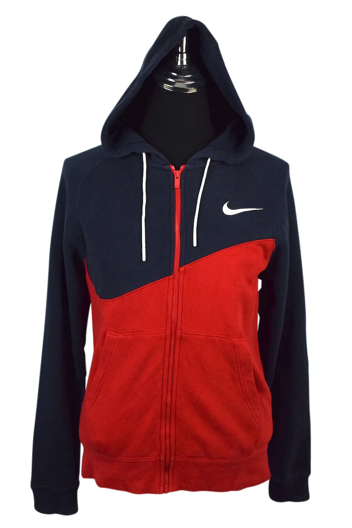 navy blue and red nike hoodie