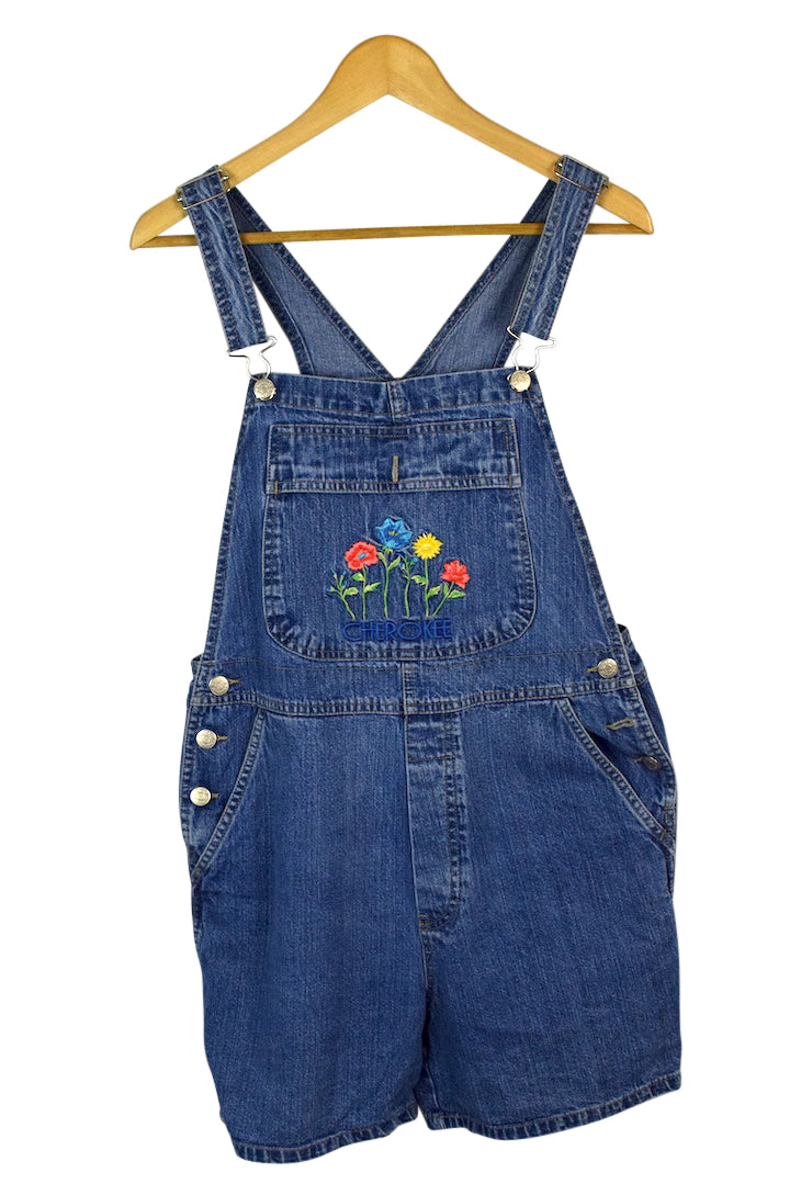 Floral Denim Overalls