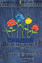 Load image into Gallery viewer, Floral Denim Overalls
