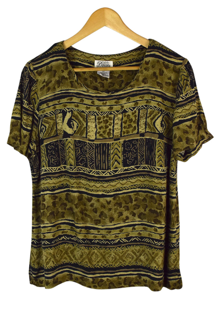 Abstract Striped Pattern Top