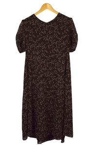 Brown Floral Print Dress