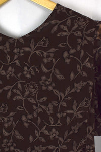 Brown Floral Print Dress