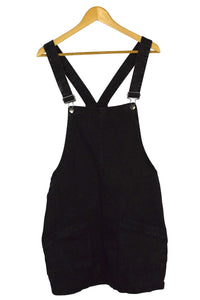 Black Denim Overall Dress