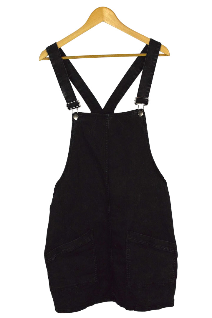 Black Denim Overall Dress