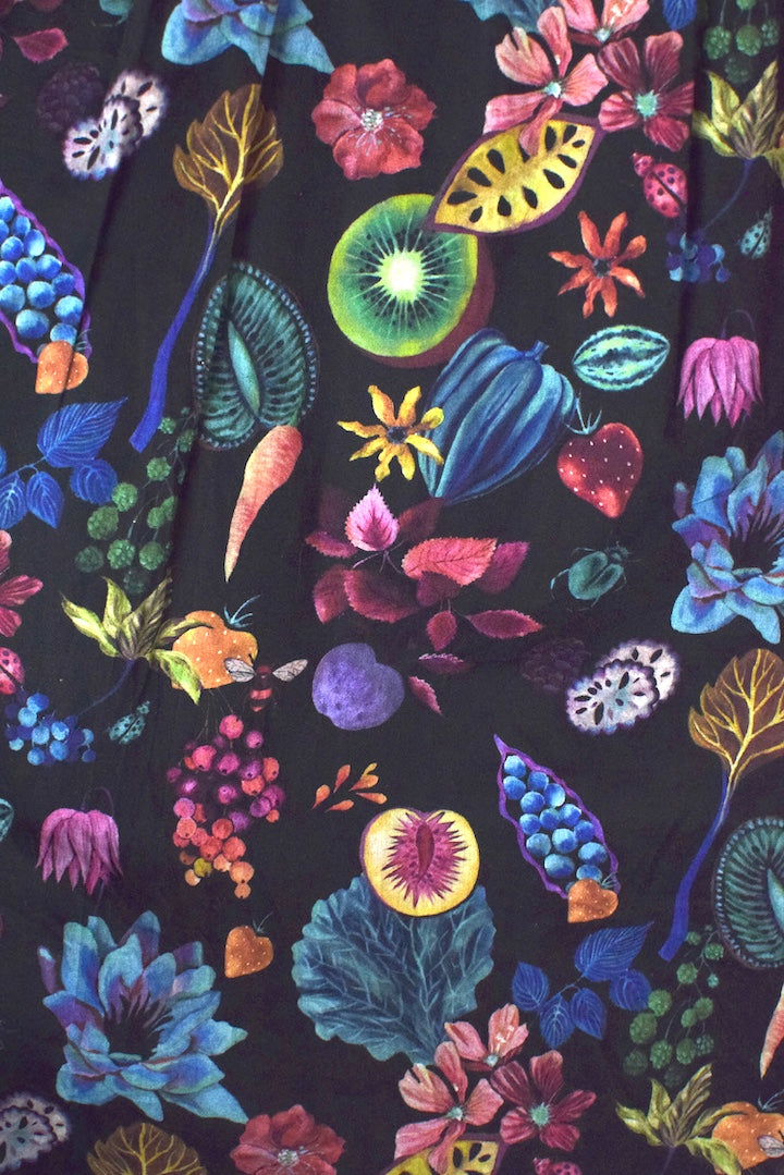 Floral Fruit Print Skirt