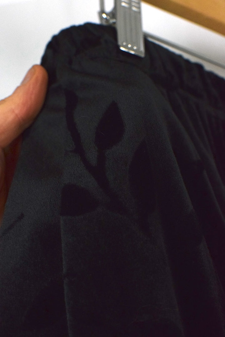 Black Leaf Print Skirt