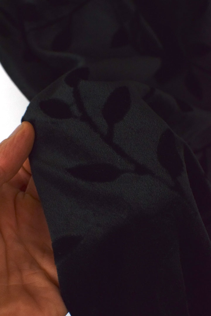 Black Leaf Print Skirt