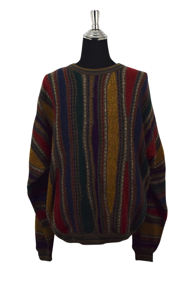 Multicoloured Striped Pattern Knitted Jumper