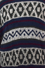 Load image into Gallery viewer, 80s/90s Abstract Stripe Pattern Knitted Jumper
