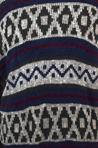 80s/90s Abstract Stripe Pattern Knitted Jumper