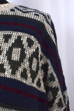 Load image into Gallery viewer, 80s/90s Abstract Stripe Pattern Knitted Jumper
