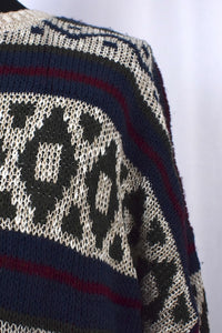 80s/90s Abstract Stripe Pattern Knitted Jumper