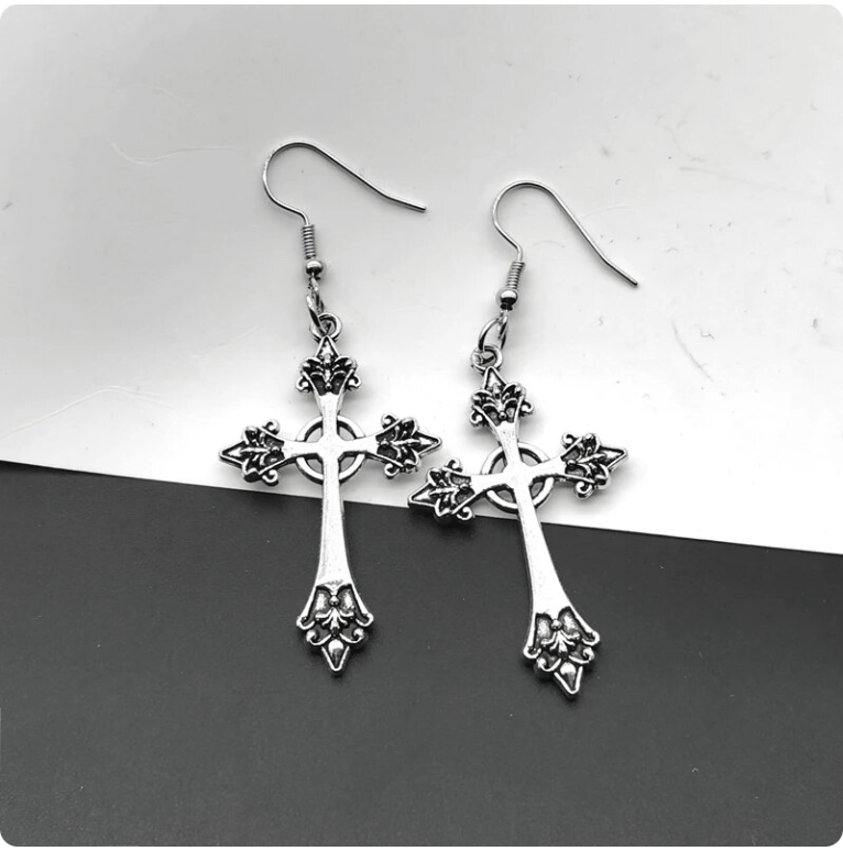 Gothic Cross Earrings