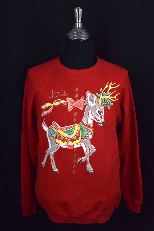 80s/90s Carousel Reindeer Sweatshirt