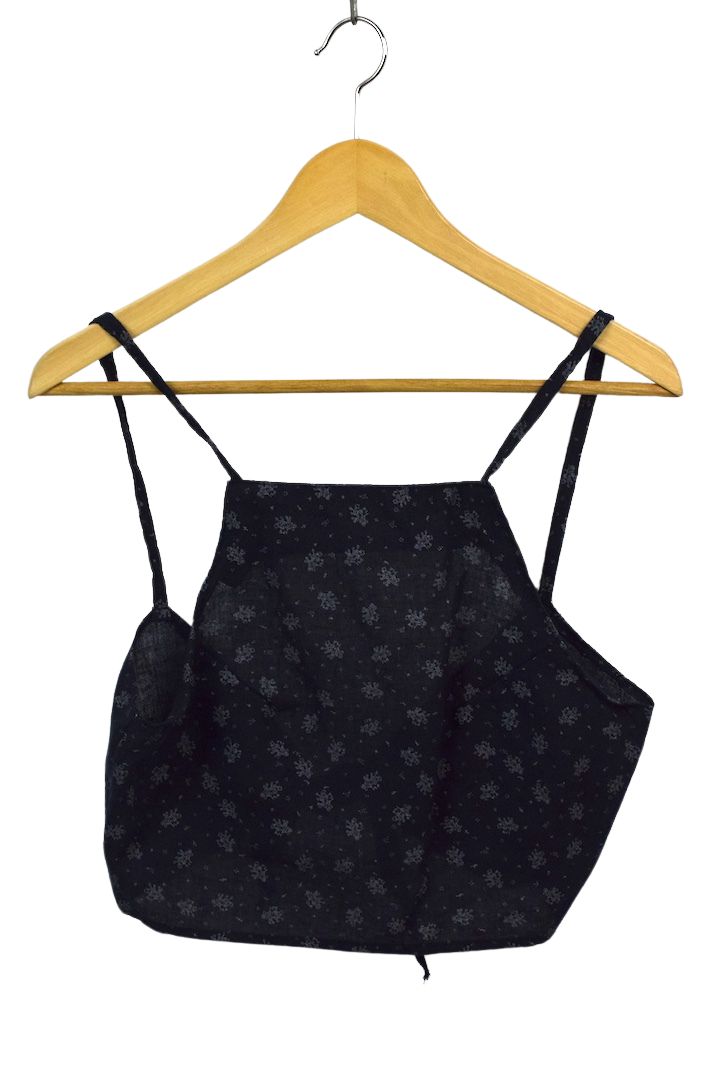 Reworked Floral Print Tie Up Top