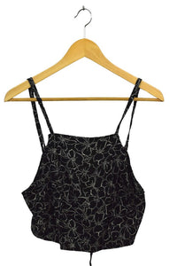 Reworked Floral Print Tie Up Top