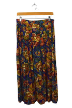 Load image into Gallery viewer, 90s Blue Floral Print Skirt
