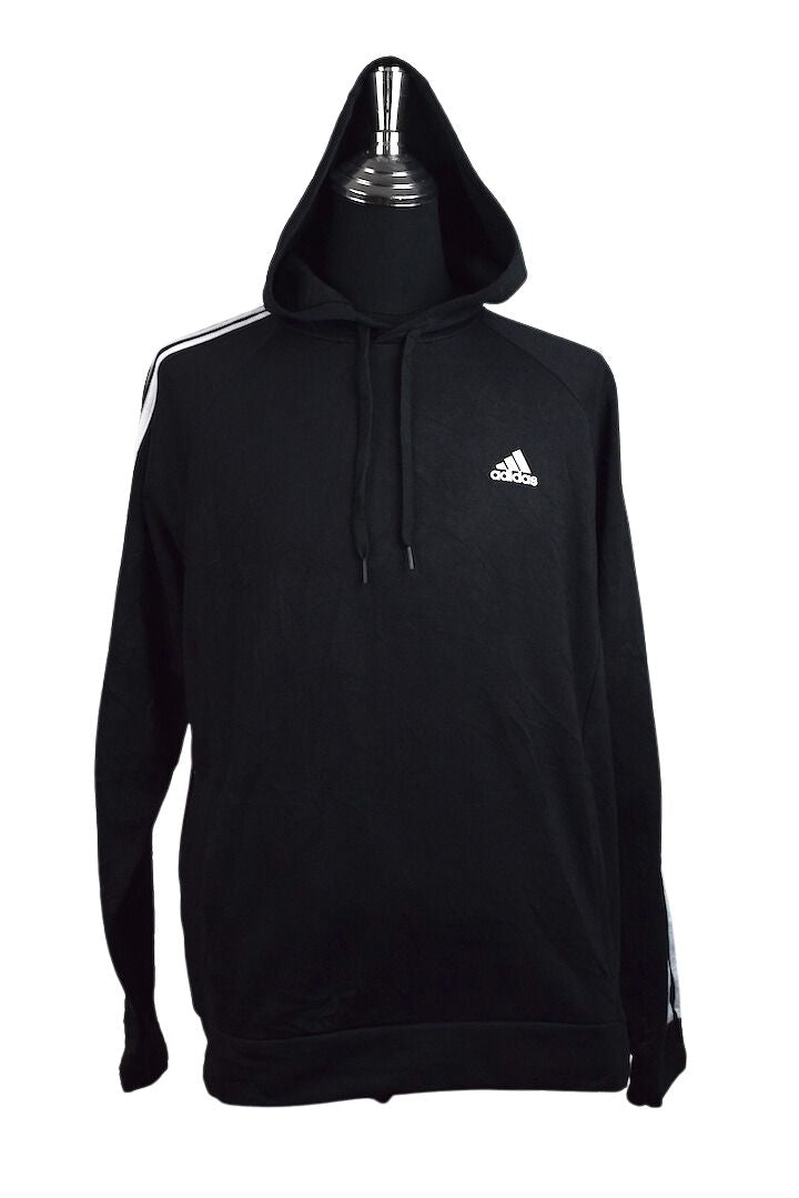 Black Adidas Brand 3-Stripe Hoodie