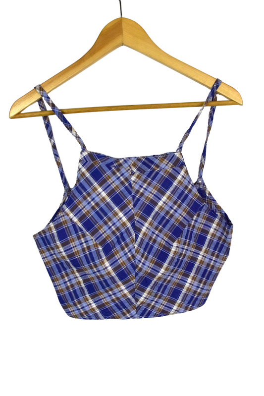 Reworked Checkered Tie Up Top