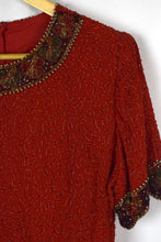 Load image into Gallery viewer, 80s Red Sequin Blouse
