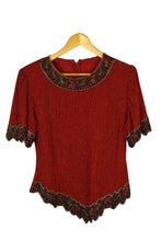 Load image into Gallery viewer, 80s Red Sequin Blouse
