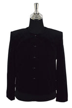 Load image into Gallery viewer, Ladies 90s Black Velour Jacket
