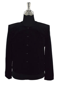 Ladies 90s Black Velour Jacket