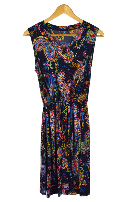 Reworked Paisley Print Dress