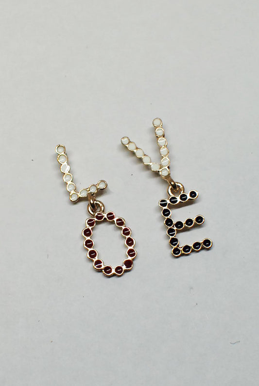 LO' 'VE' Enamel Earrings