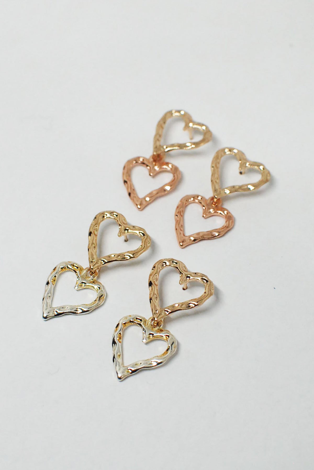 Two Tone Heart Earrings