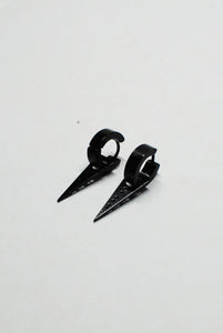 Punk Rock Black Stainless Steel Hoops with Triangles