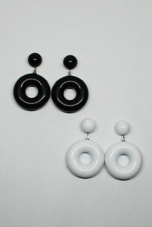 90's Chunky Round Plastic Drop Earrings