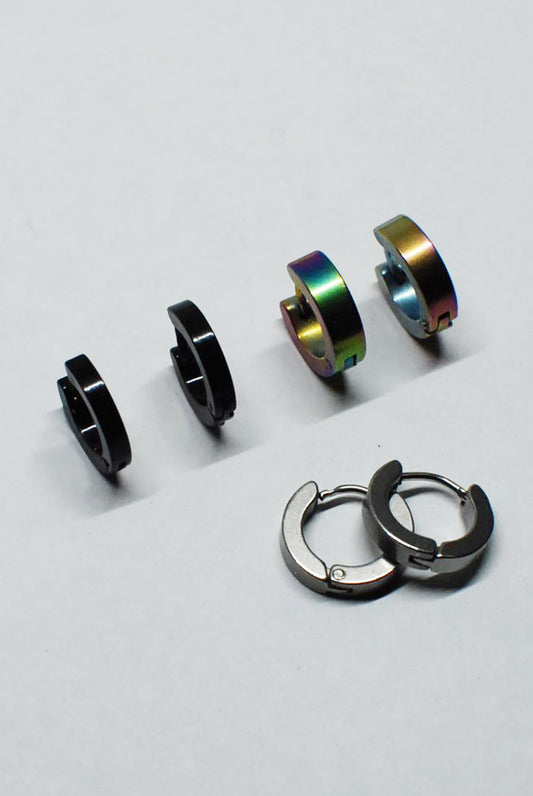 Punk Rock Stainless Steel Small Hoops