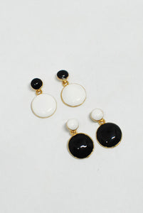 Black & White Enamel Circles on Gold