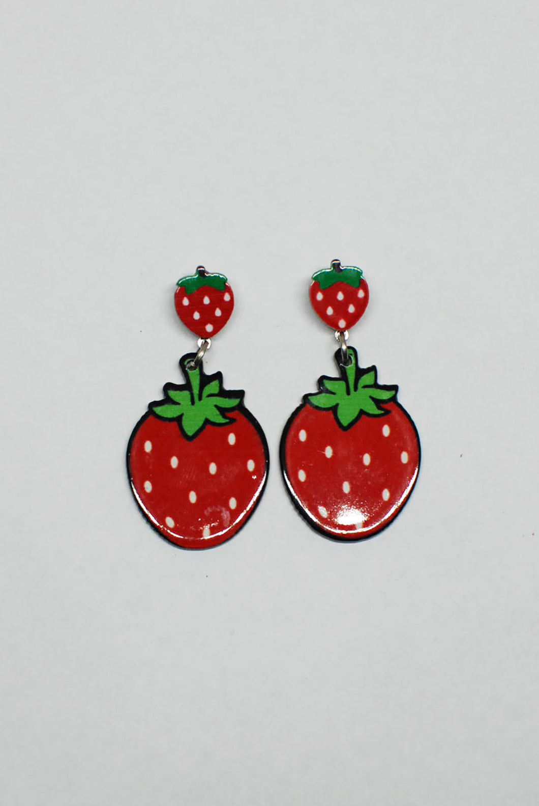 Flat Strawberry Stud Earrings
