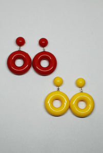 90's Chunky Round Plastic Drop Earrings