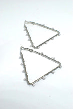 Load image into Gallery viewer, Triangle Shaped Earrings with Wired Pearl Detail
