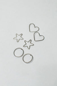 Fine Silver Shape Stud Earrings