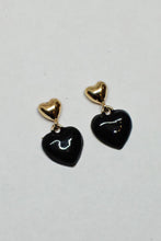 Load image into Gallery viewer, Heart Drop Earrings in Enamel and Gold
