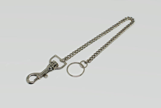 Long Silver Metal Curb Keychain