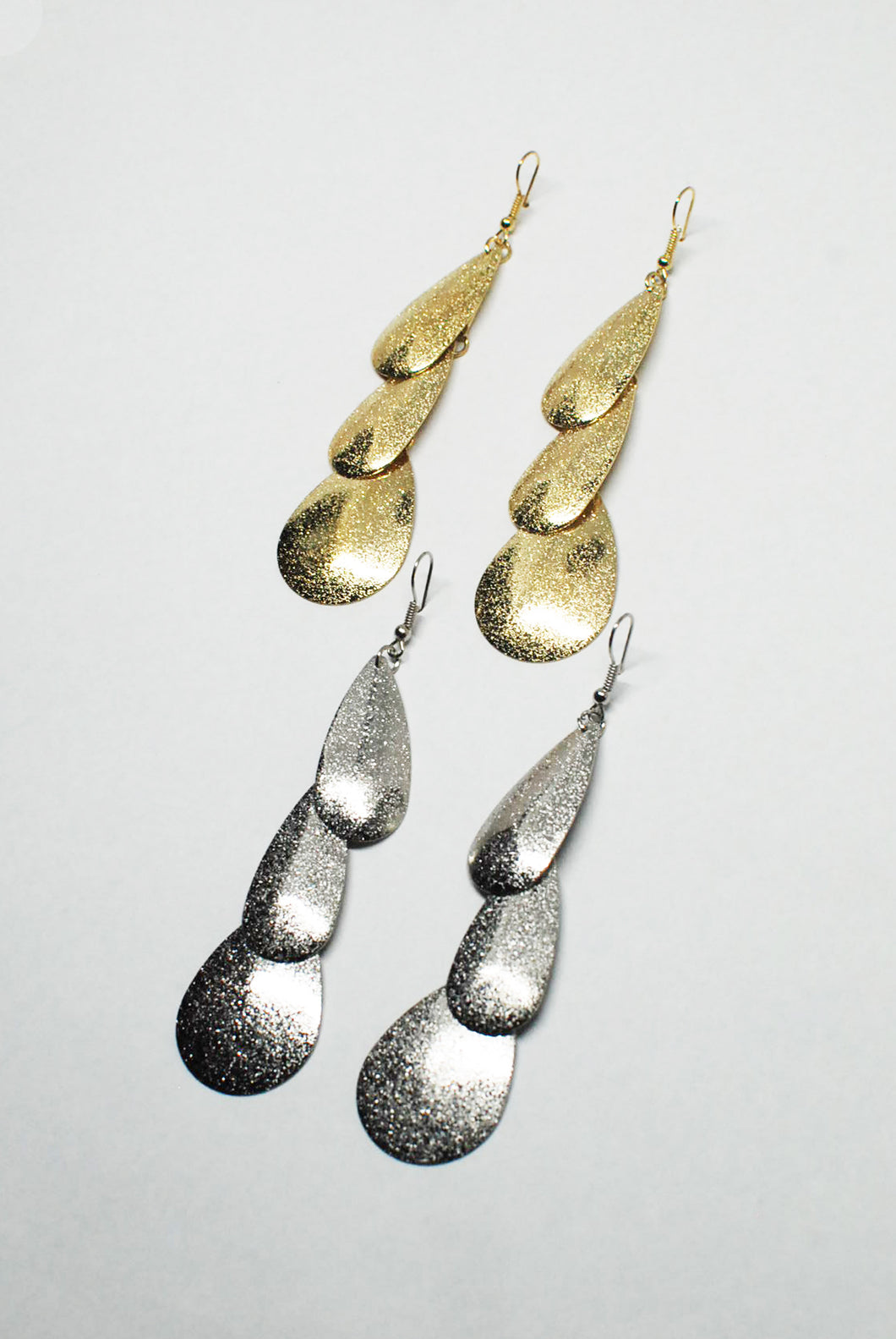 Glitter Tear Drop Earrings