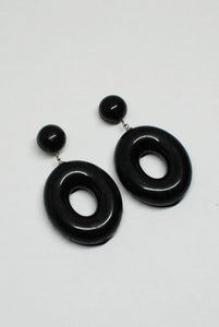 90's Chunky Oval Plastic Drop Earrings
