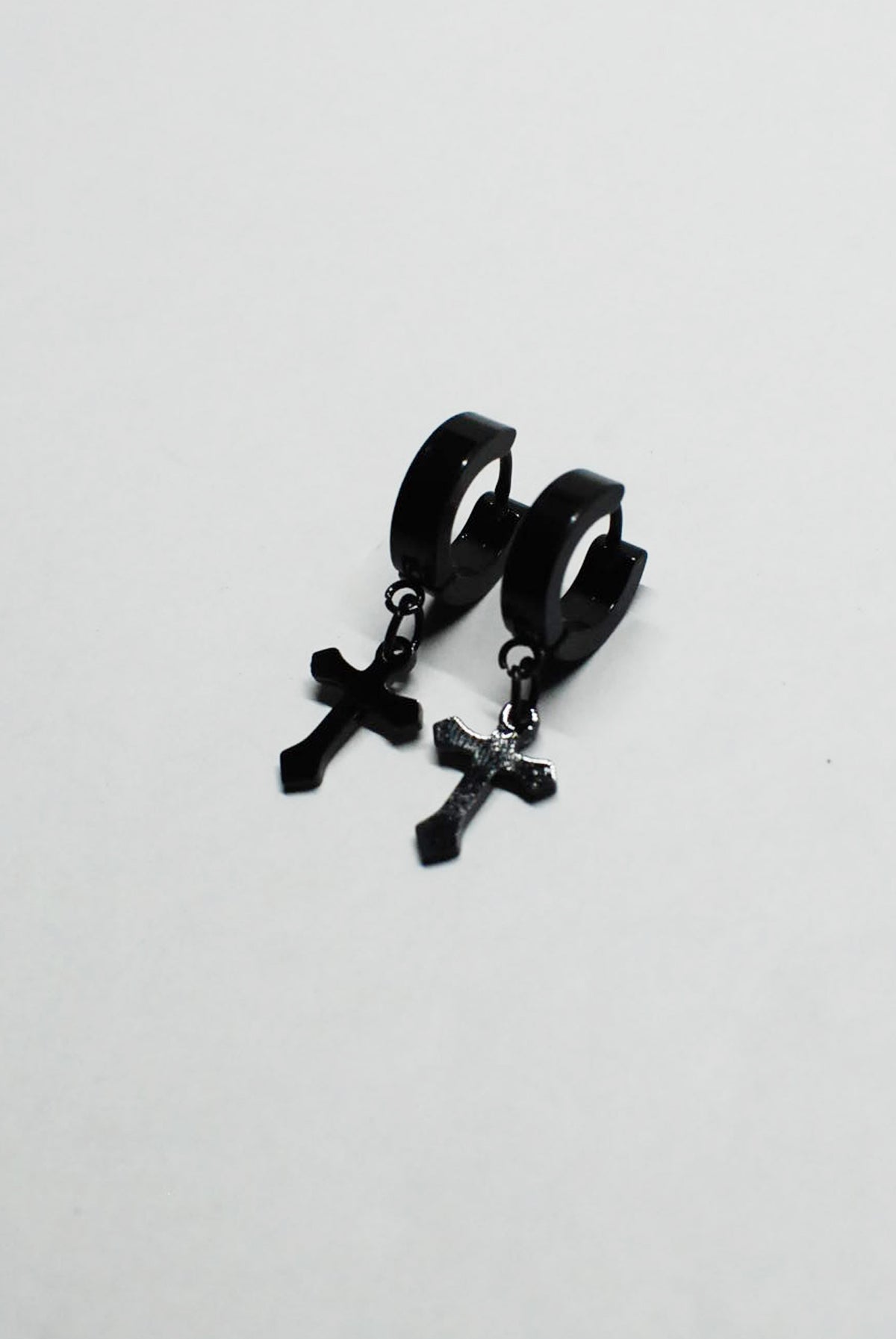 Punk Rock Stainless Steel Hoops with Cross