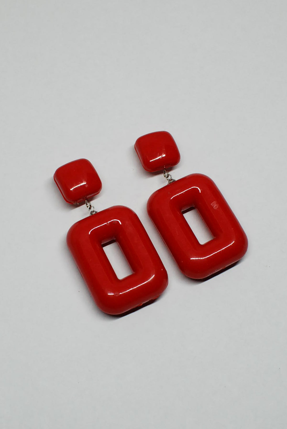 90's Chunky Rectangles Plastic Drop Earrings