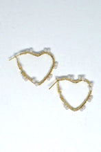 Load image into Gallery viewer, Heart Shaped Earrings with Wired Pearl Detail
